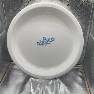 Corningware White and Blue Pie Dish 9” x 1 1/4”